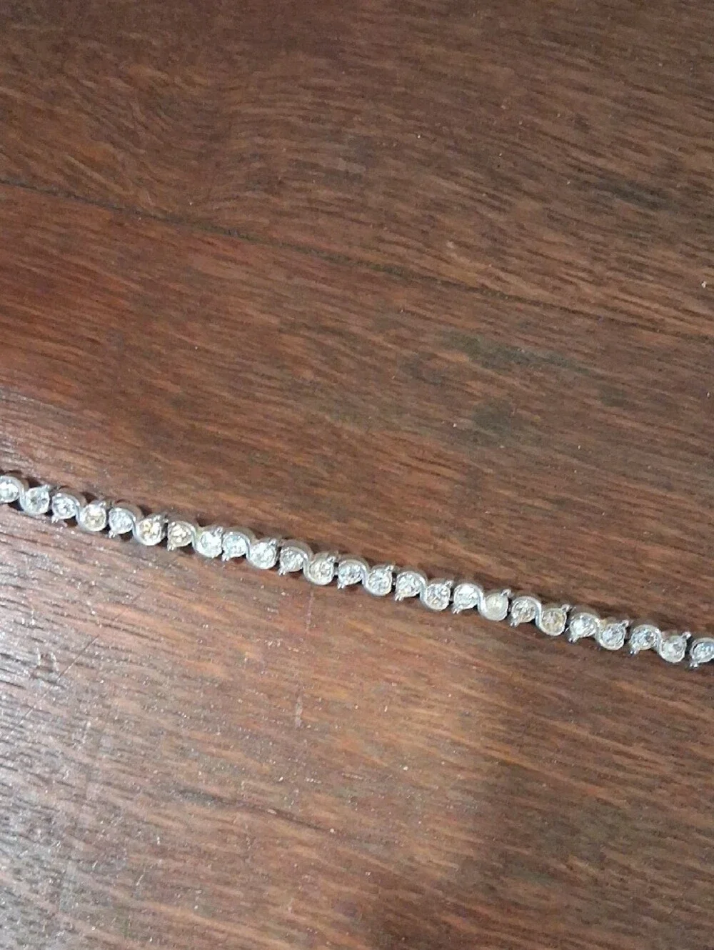 Silvertone  Crystal Tennis Bracelet - Women's Elegant Bracelet